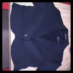 express design studio black crop blazer